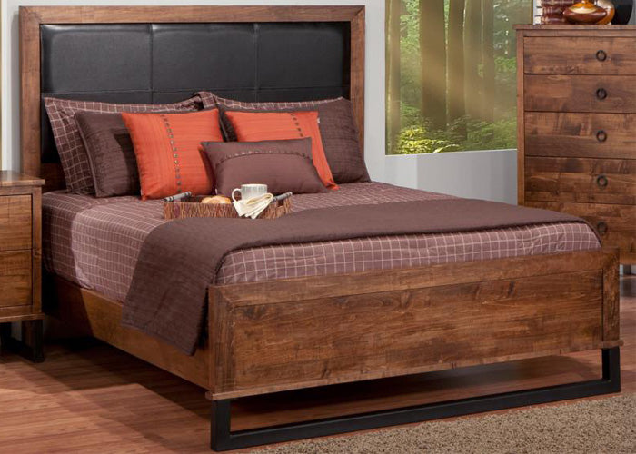 Cumberland Bed w/Leather Headboard w/low Footboard