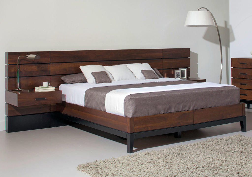 TH Solid Wood Definity Wood Panel Bed with Storage Drawers — supplier product photograph