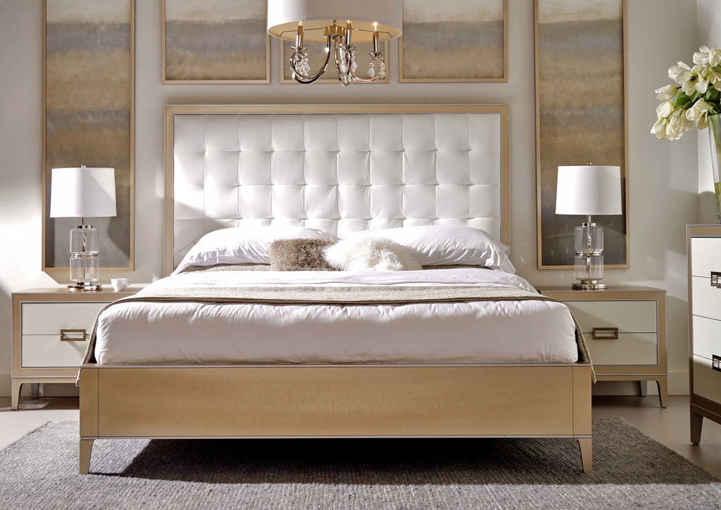 TH Solid Wood Luxe Panel Bed with Tufted Upholstery (70-inch Headboard) — supplier product photograph